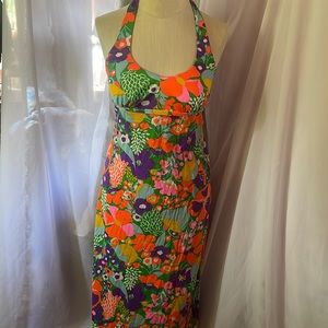 Vintage Flower Power Halter Dress